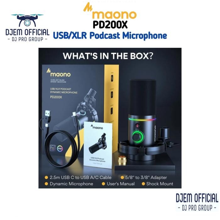 MAONO PD200X USB XLR Podcast Microphone RGB Studio Mic Maono PD200 X