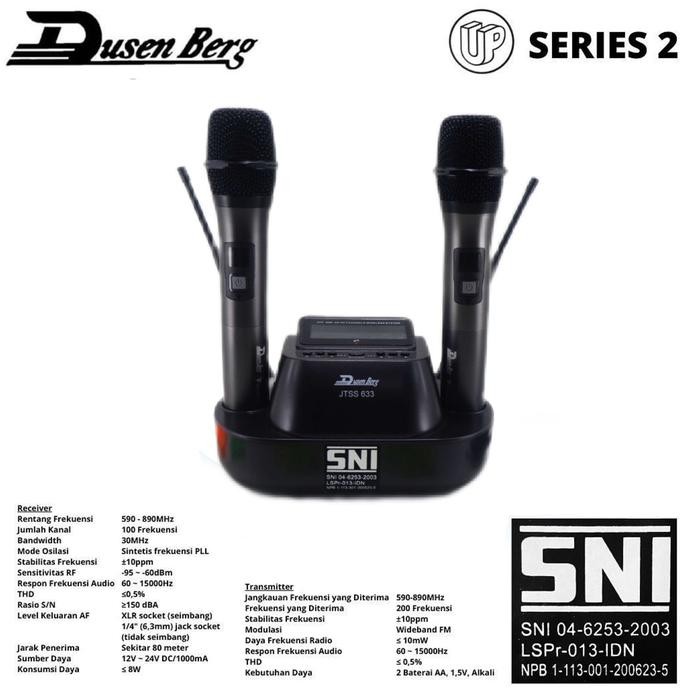 Mic Wireless Dusenberg JTSS 633 Y Charger 2 Microphone Wireless UHF