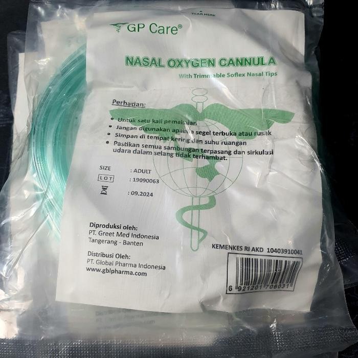 Selang Oksigen Hidung Dewasa dan Anak NASAL OXYGEN CANNULA GP CARE
