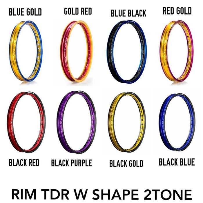 Rim Velg Veleg Ring 17 [Set] Merk Tdr Two Tone 2 Warna Ukuran 140 - 17, 160 - 17, Dan 185 - 17