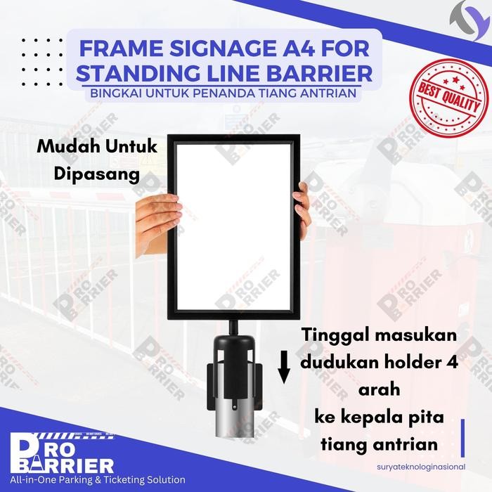 

SIGN FRAME A4 STAINLESS / STANDING SIGNAGE / POSTER BOARD SIGNAGE / BINGKAI PAPAN PENANDA TIANG