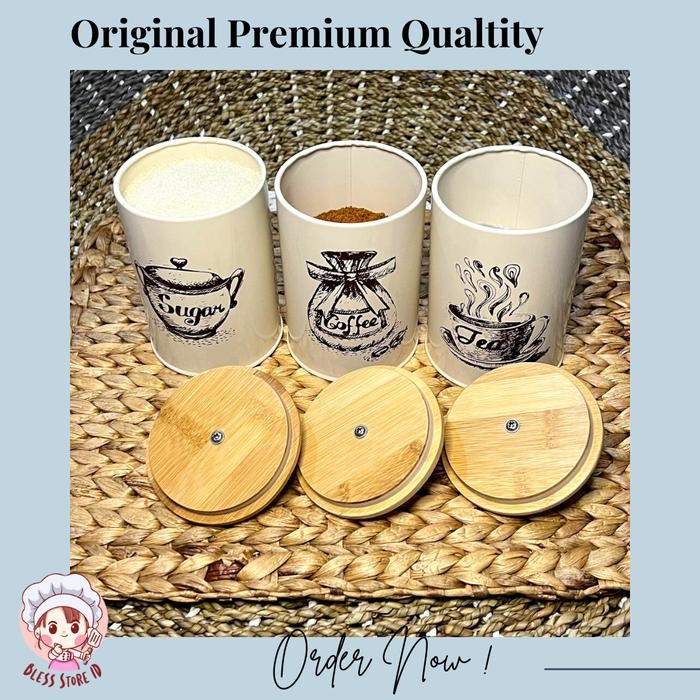 TEMPAT GULA KOPI TEH SET 3IN1 WADAH PENYIMPANAN GULA KOPI TEH