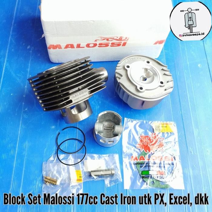 Limited Blok Set Malossi Sport 177 Cc Cast Iron Untuk Vespa Px Excel Dkk Terlariss !!