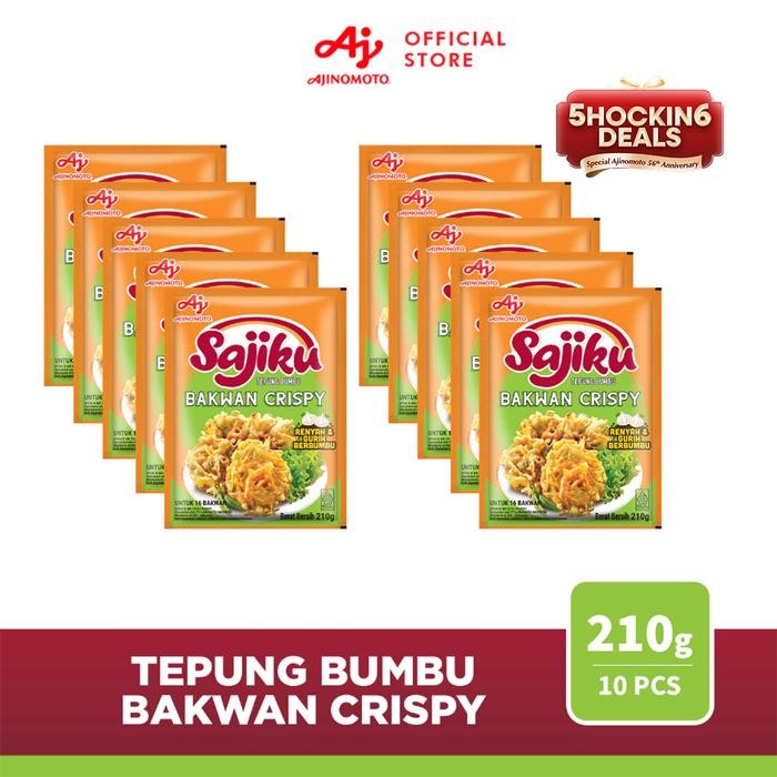 

Stok Baru SAJIKU Tepung bumbu Bakwan Crispy Sachet 210g (10pcs)