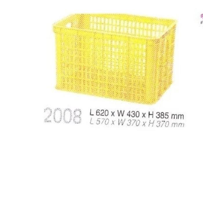 Keranjang Industri Rabbit 2008 / Keranjang Tebal Kuat Container Industri Lubang Rabbit 2008 Kuning