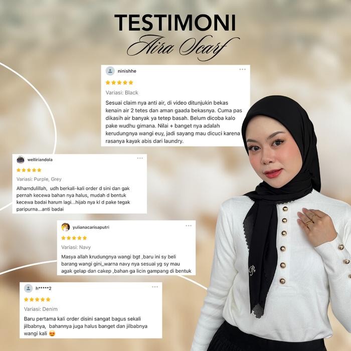 Pilihan- [Best Seller] Radwah - Premium Aira Scarf - Premium Voal Ultrafine - Hijab Segi Empat