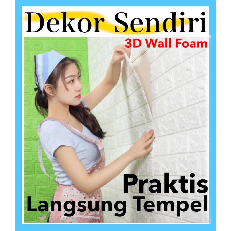 New Wallpaper 3D FOAM / Wallfoam Dinding / Wall Foam Motif Bata 3mm - 5mm