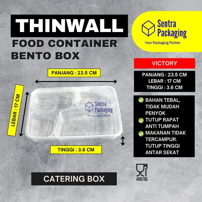 

Kotak Makan Plastik SEKAT 4 / Thinwall / Bento / Food Container - DUS