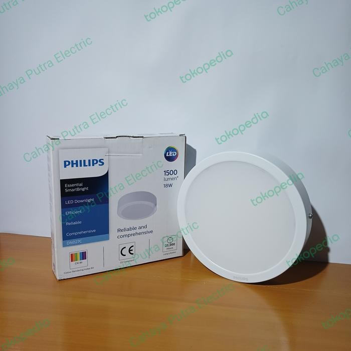 Terbaik Lampu Downlight / Led Panel Light Dn027C 18W Ob Outbow Philips Putih 100% Ori