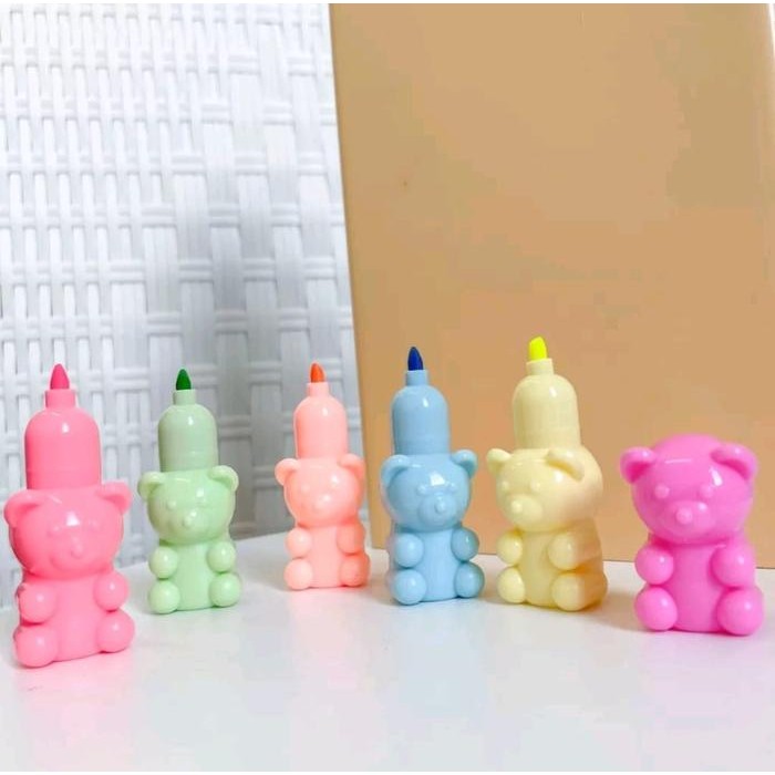 

OJ SET SPIDOL SUSUN WARNA WARNI STABILO HIGHLITER PEN BEAR KAKI KUCING