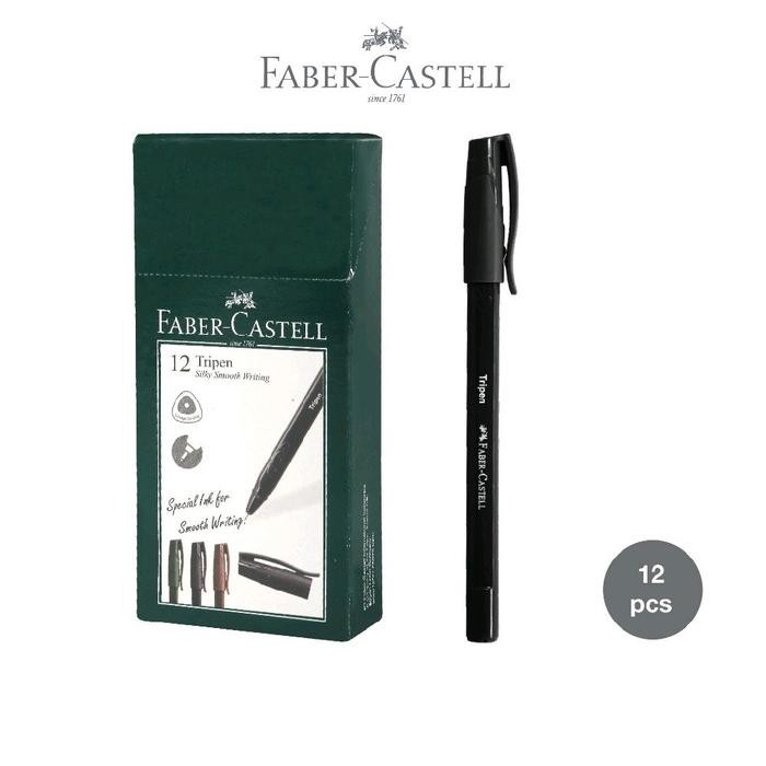 

New Pulpen Tripen 0,7 Dark Barrel Faber Castell (Black Ink / Tinta Hitam)