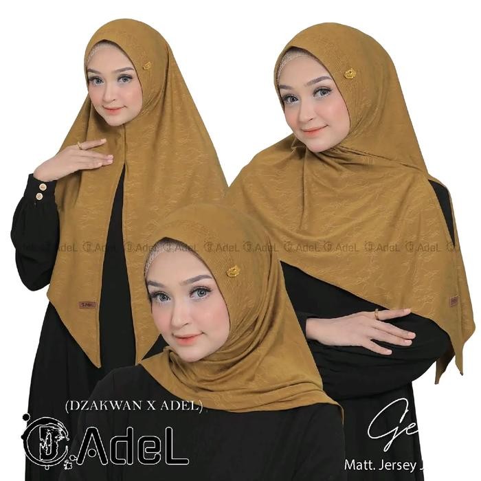Pilihan- [Dzakwan] Hijab Segitiga Instan Gea Jersey Jaguard Soft Ped Anthem By Adel Hijab