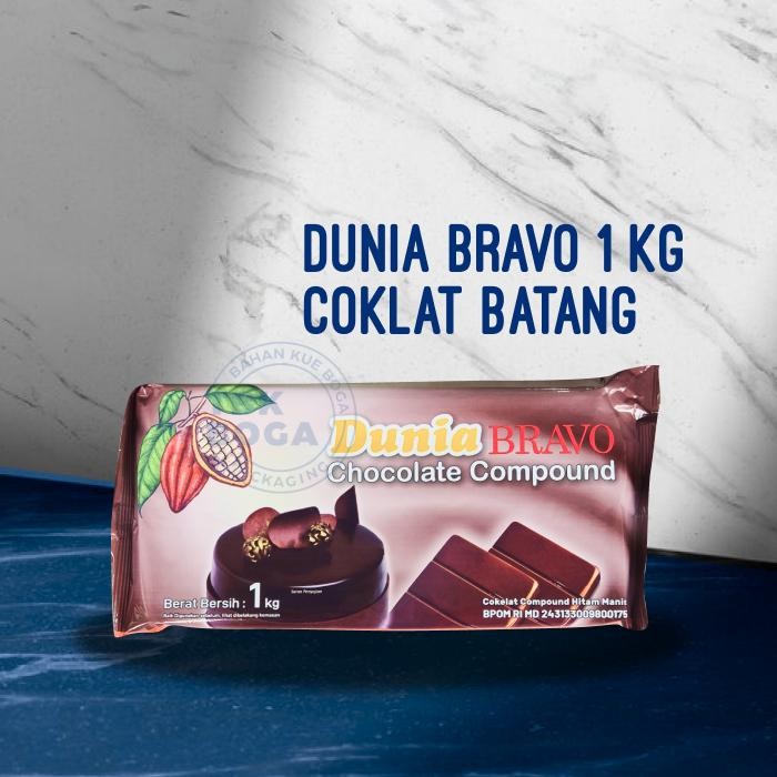 

Coklat Dunia Bravo ( 1 kg ) Dark Compound Cokelat Batang Chocolate DCC