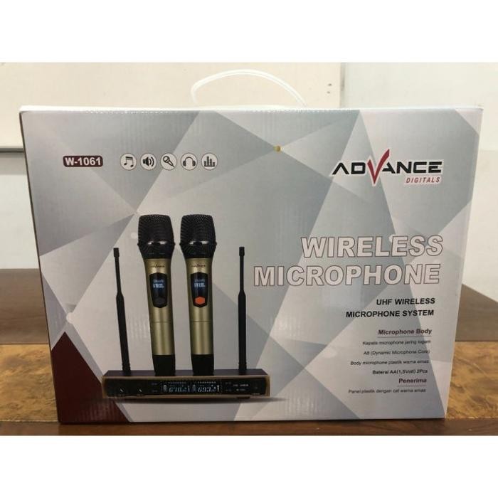Mic Advance Wireless Mic-1061(50Hz-18Khz) Advance Duoble Microphone Wi