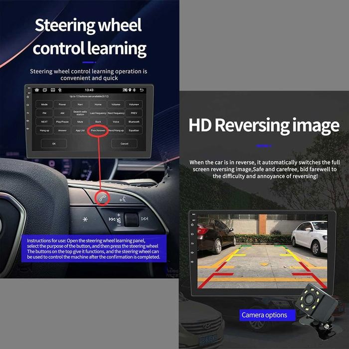 HEAD UNIT MOBIL LAYAR LCD TOUCH SCREEN DOUBLE DIN ANDROID 11 WIFI GPS