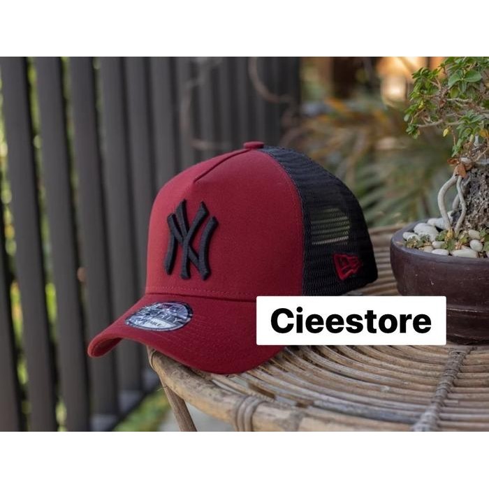 Topi Baseball Mlb Ny Trucker Original Red Maroon Caps