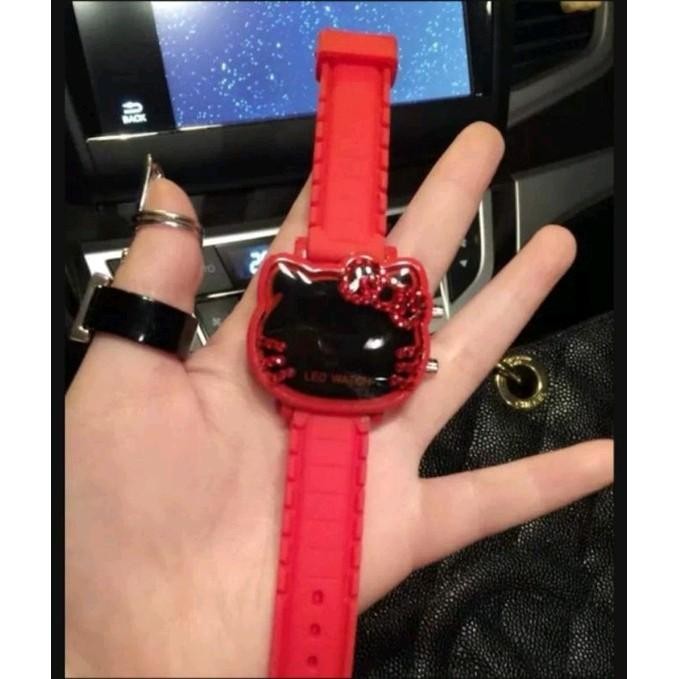 Jam Tangan Anak Hello Kitty Led Import
