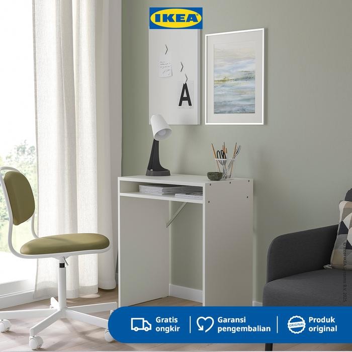 IKEA TORALD Meja Belajar Kecil Minimalis Putih 65x40 cm