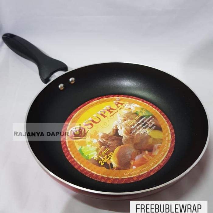 Terbaik Wajan Dadaran Teflon Supra Ukuran 24 Cm - Wajan Teflon Supra - Frypan 100% Ori
