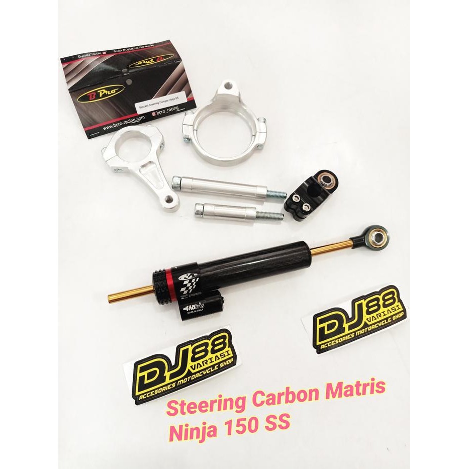 Gercep Steering Damper Ninja 150 Ss Matris Carbon Ninja150R Stabilizer Stang Terlariss !!