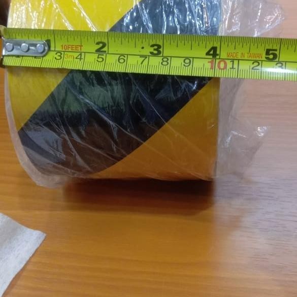 Terbagus Scotchlite Stiker Reflektif Tape Yellow-Black Garis 10Cmx 45M Terlariss 