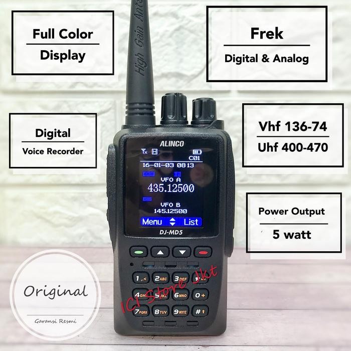 Ready HT Alinco DJ MD5 / Alinco DJ MD5T / HT Alinco DMR garansi resmi Walkie Talkie