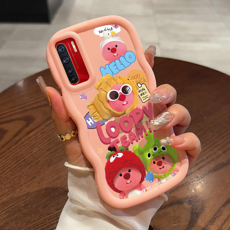 Casing HP Untuk OPPO A91 F15 Reno 3 Case Boneka warna pink ponsel Girls' favorites Kesing Cesing lun