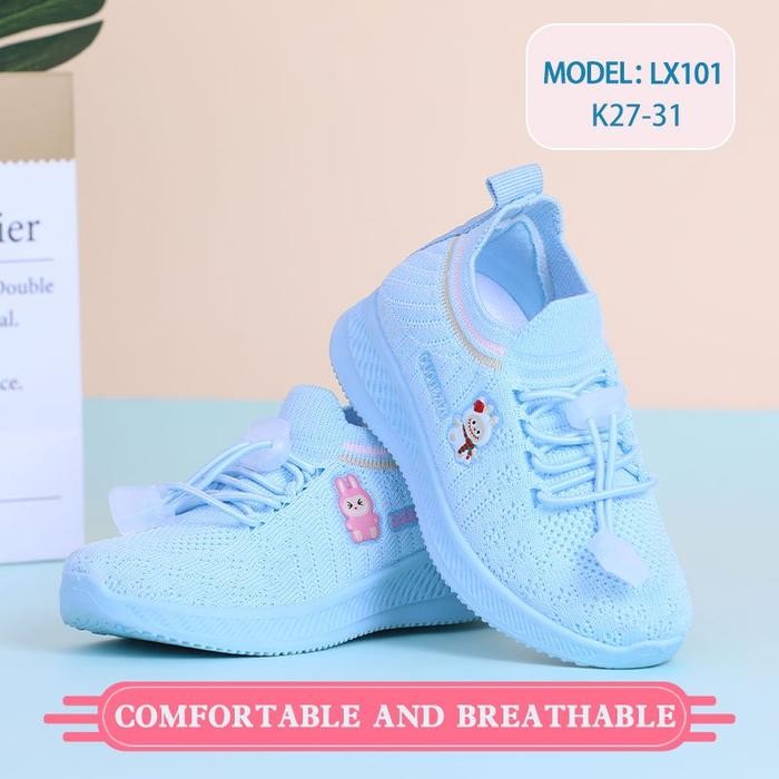 Donatello - Sepatu Anak Bayi Perempuan Laki-Laki Slip On Rajut Sneakers Tali Hidup Motif Labubu Lucu