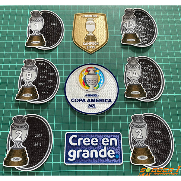 2021 COPA AMERICA soccer patch set Iron-on Authentic Patches Argentina Brazil Uruguay Chile Peru Pla