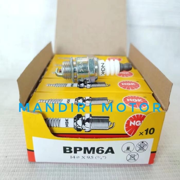 Busi NGK BPM6A Busi Mesin Potong Rumput Chainsaw Original Asli