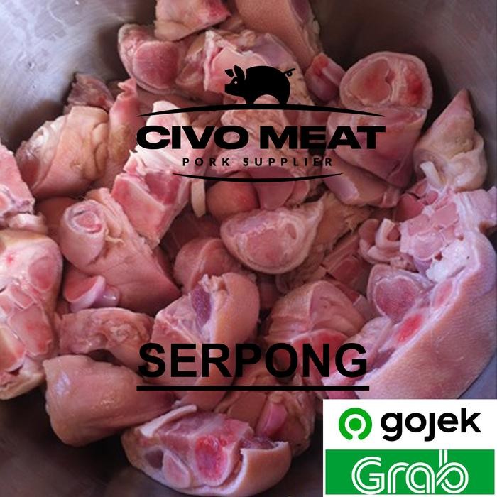 ge4i- Kaki Babi / Pork Leg Sudah Potong Sop / Cukiok Mentah - Frozen 1Kg