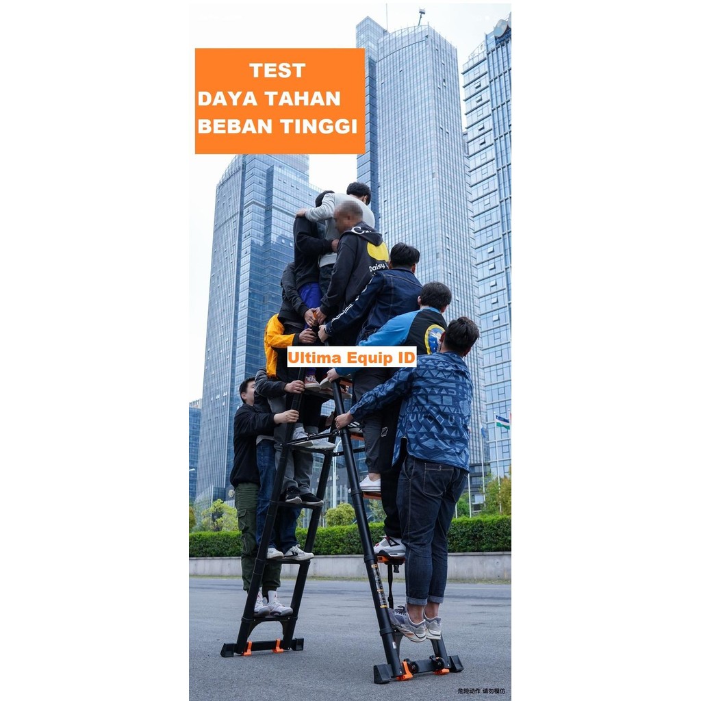 Tangga Lipat 2.5+2.5 Teleskopik Telescopic Double Aluminium Alumunium