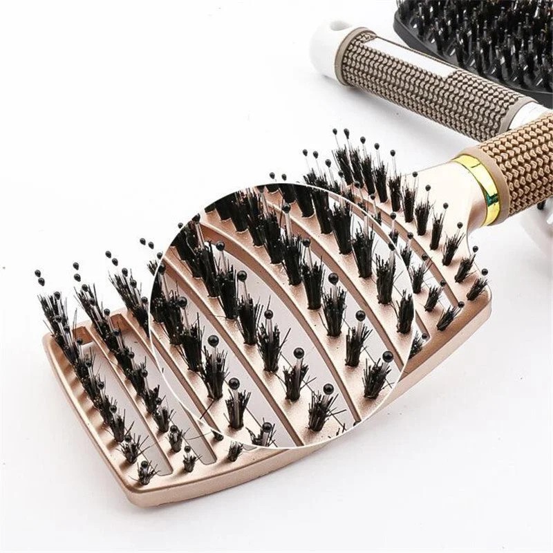 Bristle Nylon Massage Brush Wet Curly Straight Comb Professional Straight Curly Hair Styling Brush