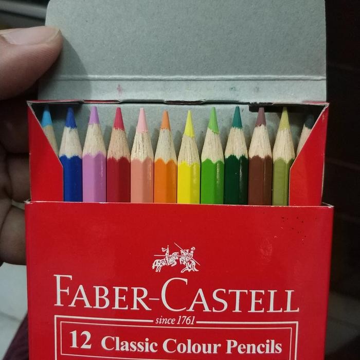 ds6d- Pensil Warna Classic Faber Castell 12 Warna Panjang