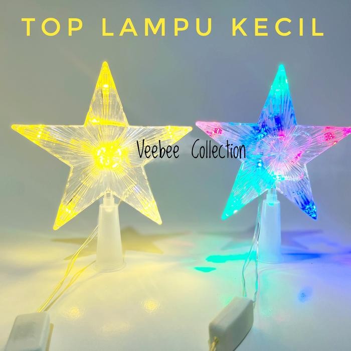 TOPPER BINTANG LAMPU LED POHON NATAL KECIL/ UJUNG POHON LAMPU/ TOPPER