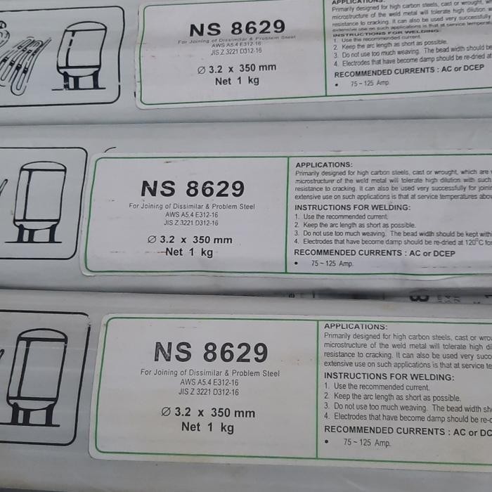 KirimLgsG- Kawat Las Problem Steel Ns8629 3.2M Aws E312-16 Ns-8629