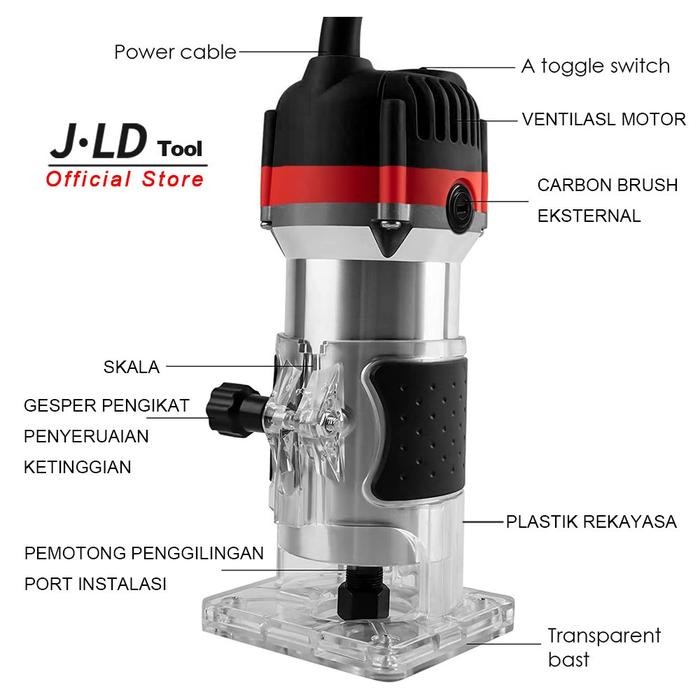 BisaDiantar- Promo Jld Tool Mesin Profil Kayu Trimmer Router Mt370 Berkualitas Model Maktec Mt370