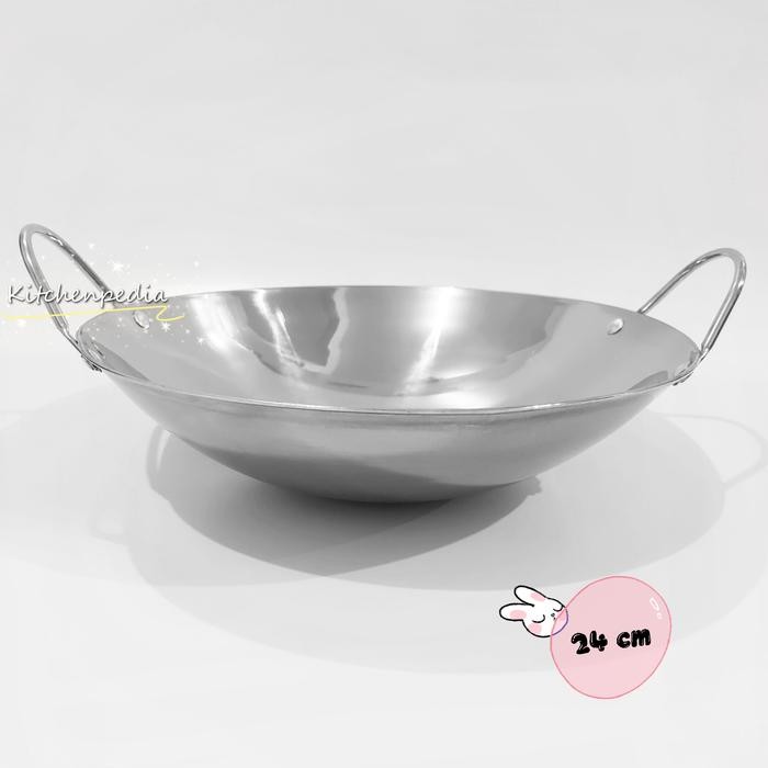 Kuali Mini Stainless Tebal Penggorengan Kecil Wajan Masak Panci 24cm