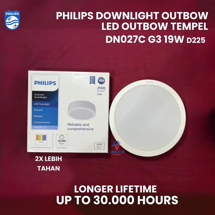 Terlaris Lampu Philips Downlight Outbow 19W Watt Outbow Tempel Led Kanopi Philips Dn027C 19Watt