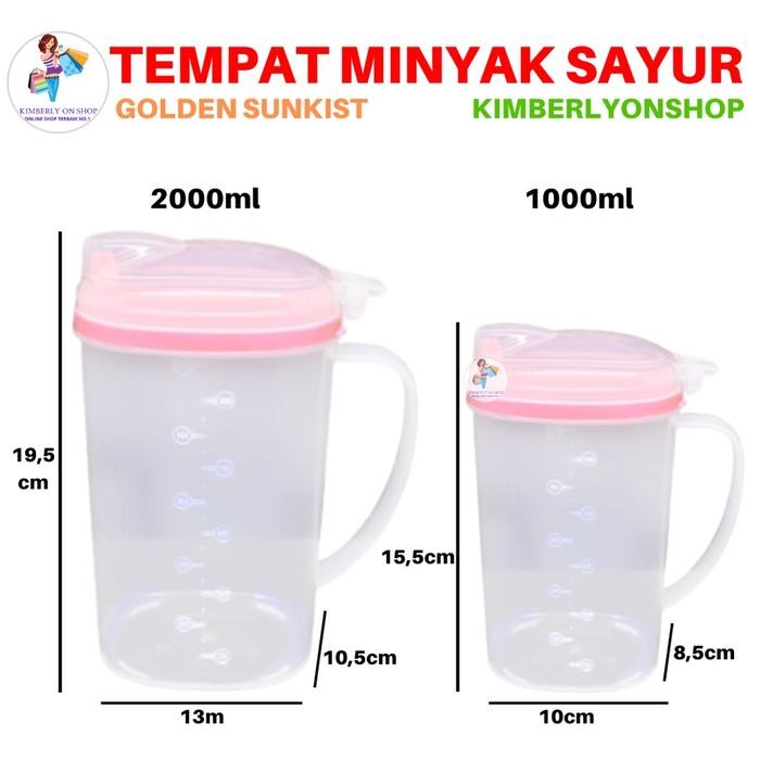 TEMPAT MINYAK GORENG WADAH MINYAK GORENG PLASTIK 1 LTR / 2 LTR GOLDEN SUNKIST