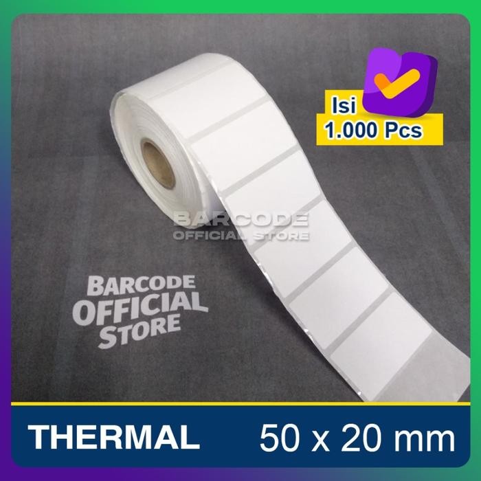 pzth- Label Stiker Termal 50X20Mm / 50 X 20 / 50X20 Mm 1 Line(1Slop)
