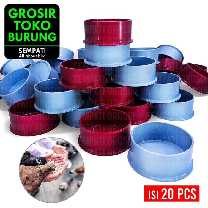 ASLI SEMPATI GROSIR Tm Cepuk Emboss Ukir Meati Isi 20 Pcs Tm Meati Wadah Tempat Makan Minum Burung