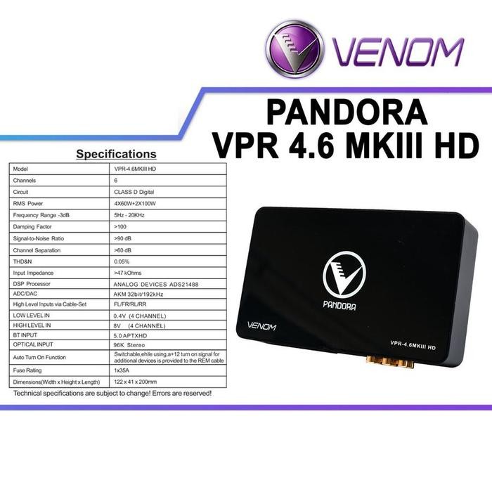 PROCESSOR PROSESOR VENOM 4.6 MKIII 4.6MKIII 4.6MK3 HD DSP PANDORA