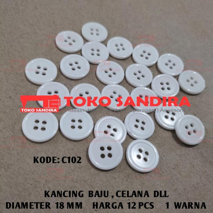 12 Pcs Kancing Baju 18 Mm/Kancing Jas /Kancing Safari/Kancing Celana