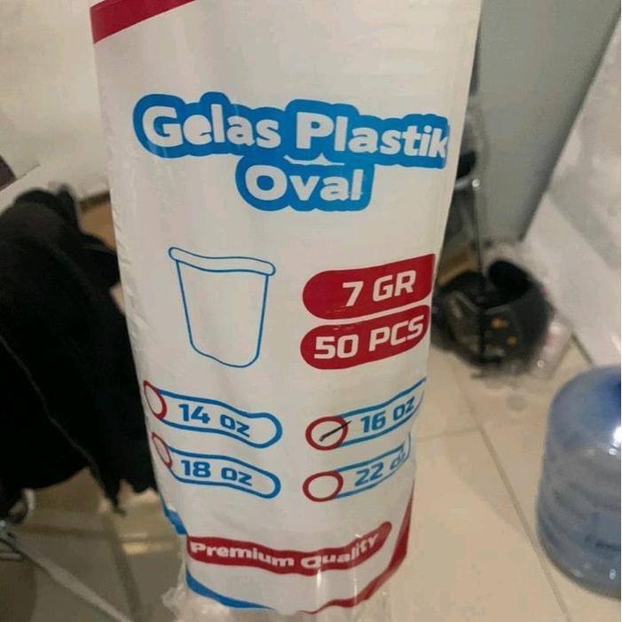 Gelas plastik cup es bubble minuman teh kopi 18oz 18 oz ovale oval