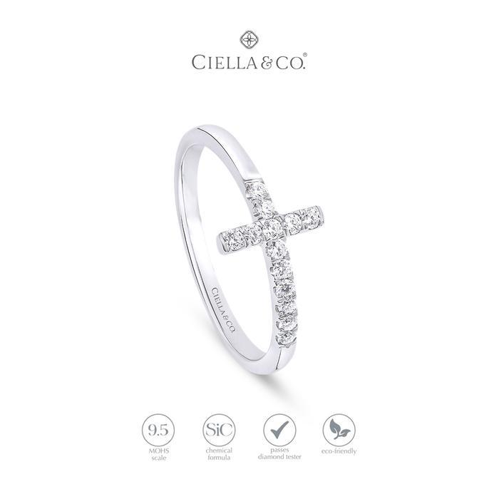 Ciella & Co - Guardian Cross Ring Cincin Emas Cincin Moissanite - 4