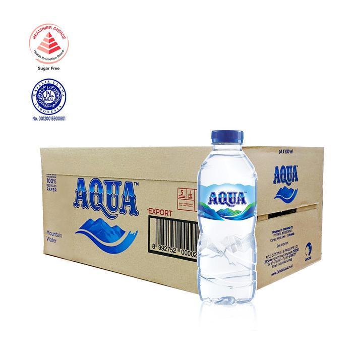 Aqua Air Mineral Botol 330Ml Dus Isi 24Pcs Air Mineral Berkualitas Dari Sumber Air Pegunungan