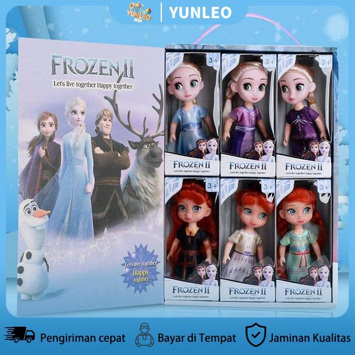 YUNLEOToys Mainan Boneka Frozen set New Boneka Princess Set 6inch Dengan Peliharaan Bermain Mainan