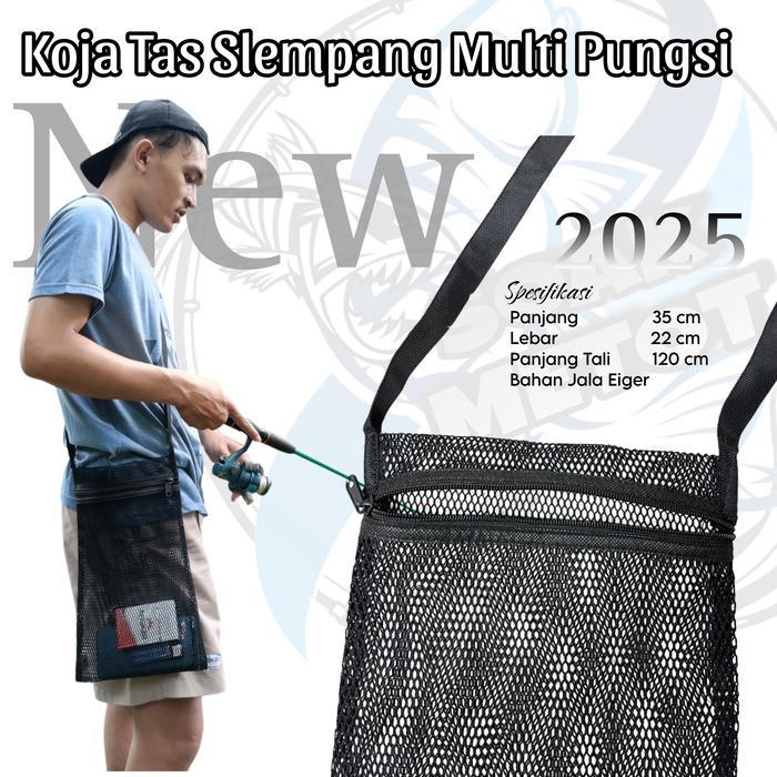 Tas mancing - Tas slempang bahan jala eiger - Koja tas - Tas Koja wadah ikan - Tas multi fungsi