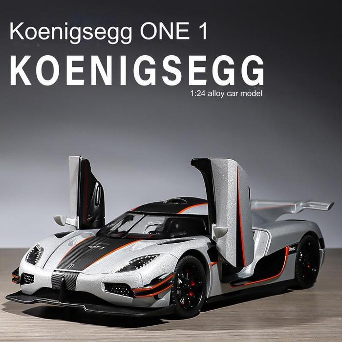 (PROMO) (R175) KOENIGSEGG ONE1 DIECAST ALLOY SCALA 1:32 & 1:24 SOUND LIGHT AND PULLBACK SYSTEM